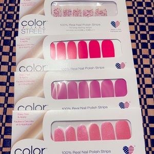 NIB Four Sets of Pink Color Street, neon, sparkle, accent, and fuscia